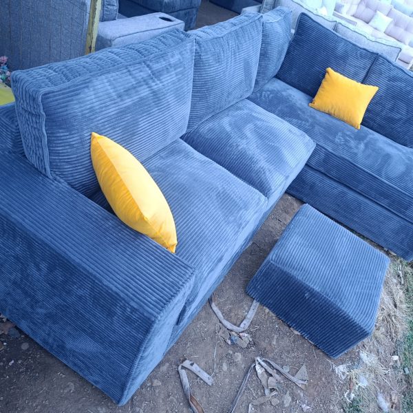 6seater corduroy fabric L-shaped with high density cushions