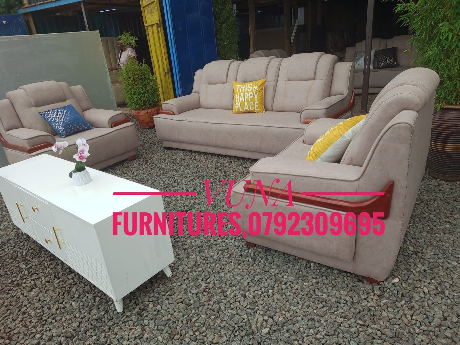 5-Seater Quality Sofa Set – Mahogany Finish