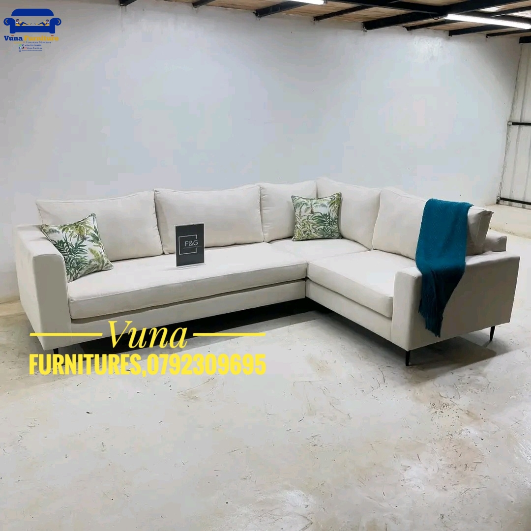 6-Seater Double Arm with Raiised Metalic Stand L-Shaped Sofa