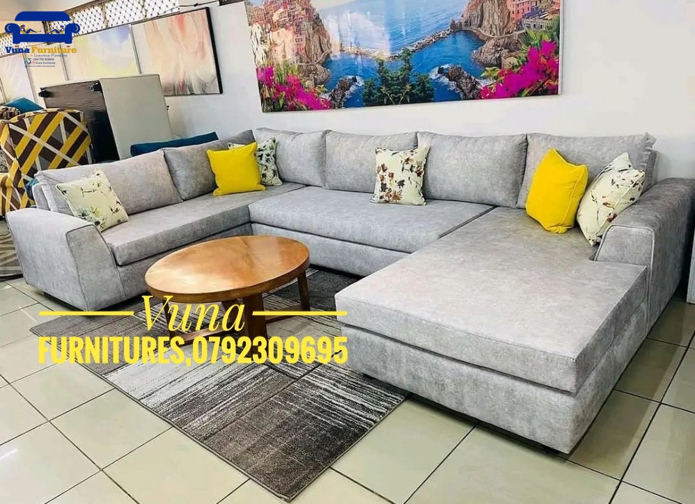 8-Seater Pure Fiber U-Shaped Sofa – Huge Value