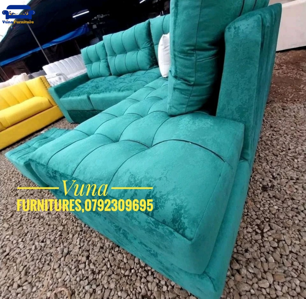 6-Seater Spring Cushion Tufted L-Shaped Sofa – Stunning
